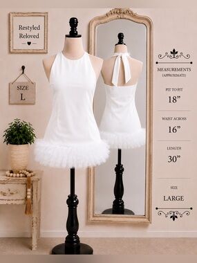 Heyson Flatter Me Halter Mini Romper Off White Sizes S, M, L NWT